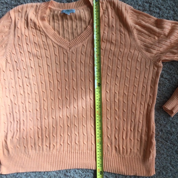 Studio Works Cable Knit Peach Sweater - Picture 17 of 17